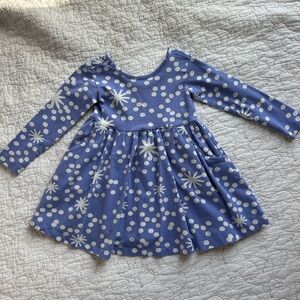 Hanna Andersson Blue and White Polka Dot Kids Dress
